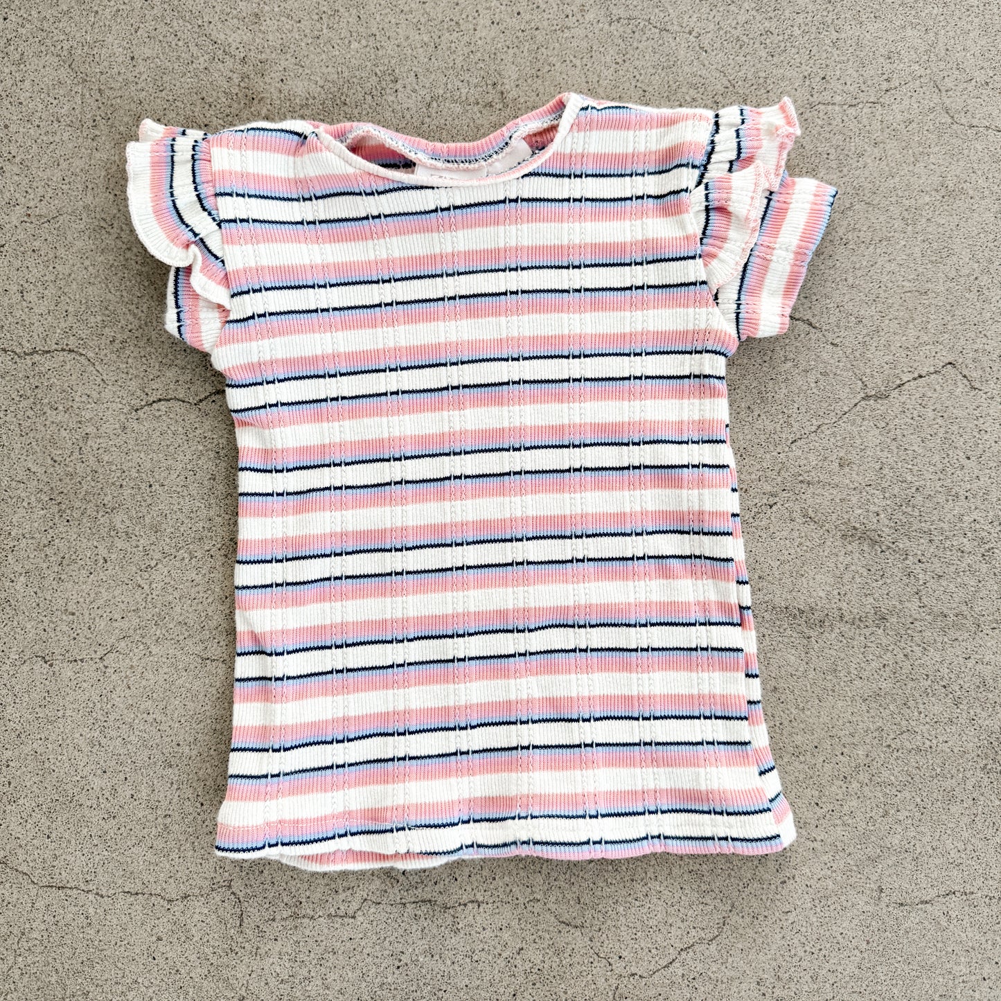 Zara Pink Striped Tee (12-18M)