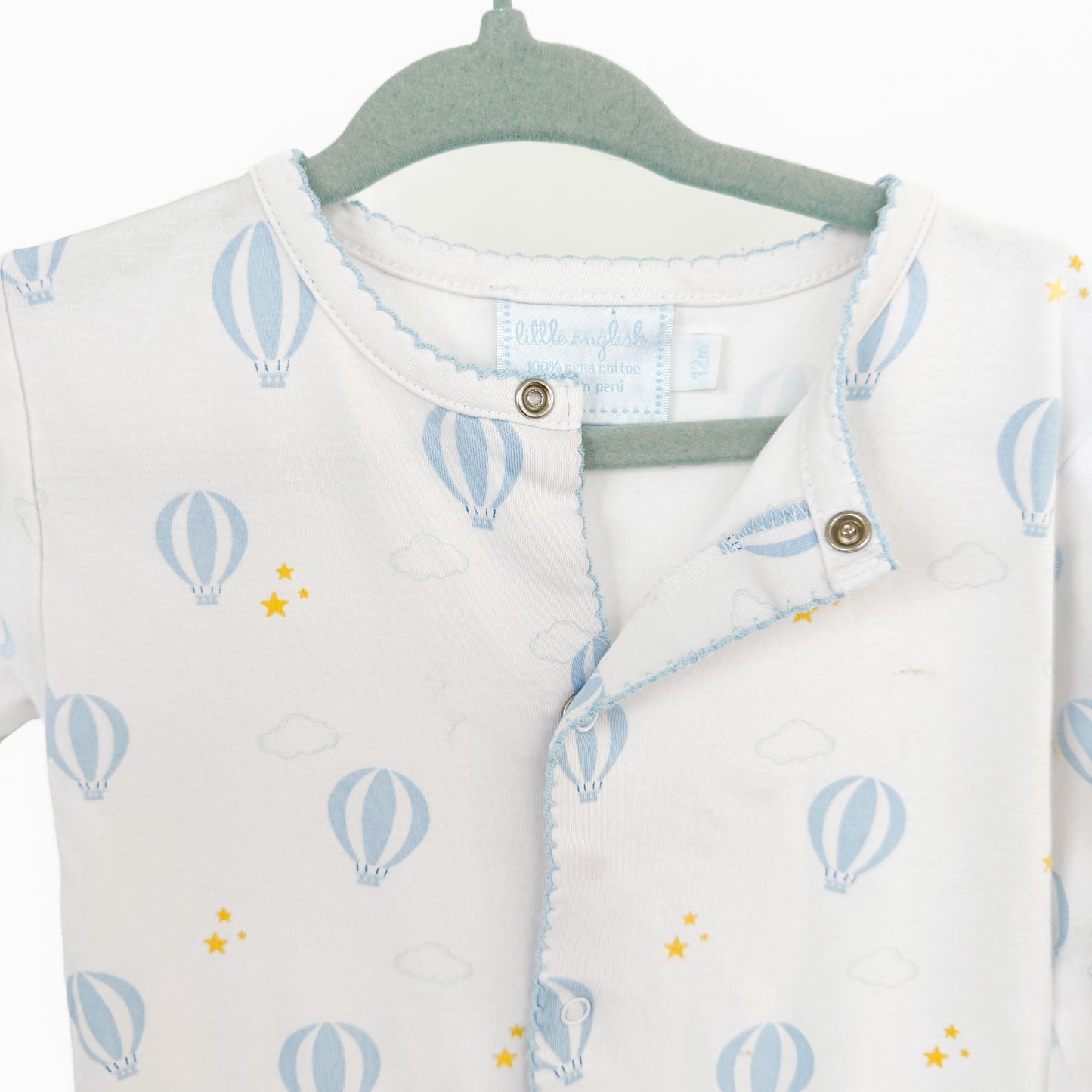 Little English White Graphic Pajamas (12M)