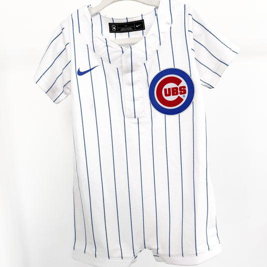 White Striped Chicago Cubs Sleeve One-Piece