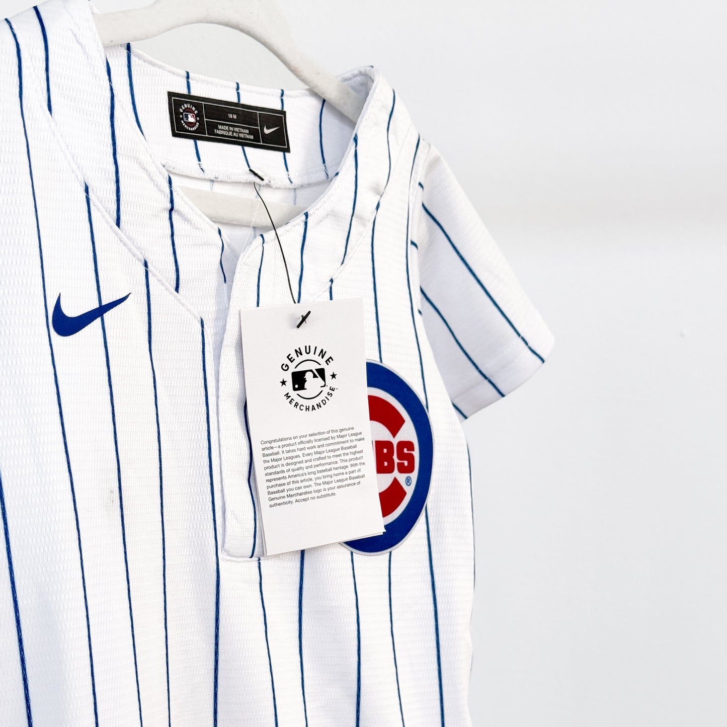 White Striped Chicago Cubs Sleeve One-Piece