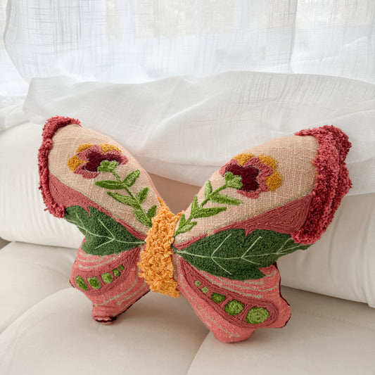 Butterfly Needlepoint Decorative Pillow