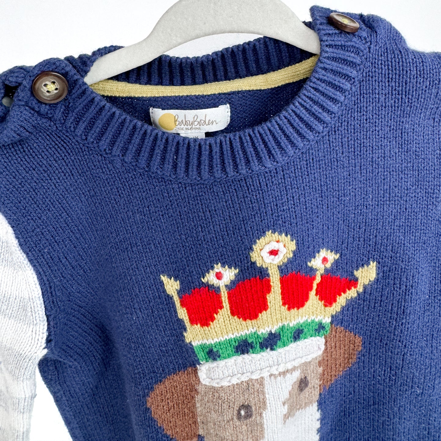 Baby Boden King Crowned Dog Sweater (3T)