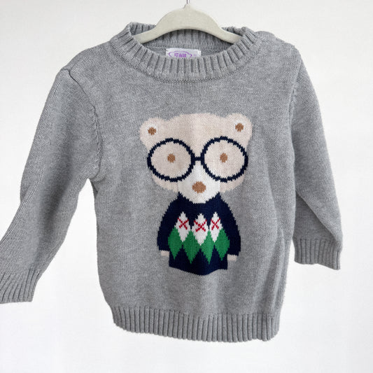 Toddler Boys Bear Sweater (2T)