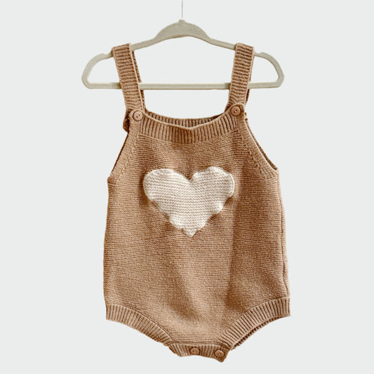 Heart Knit Onesie (6-12M)