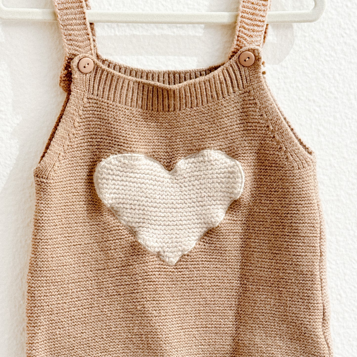 Heart Knit Onesie (6-12M)